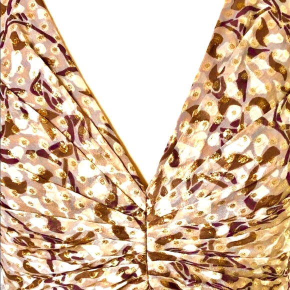 Elegant Silk Golden Evening Gown by Chetta B - Picture 3 of 7